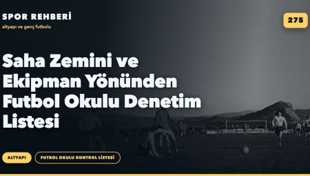 Saha Zemini ve Ekipman Yönünden Futbol Okulu Denetim Listesi