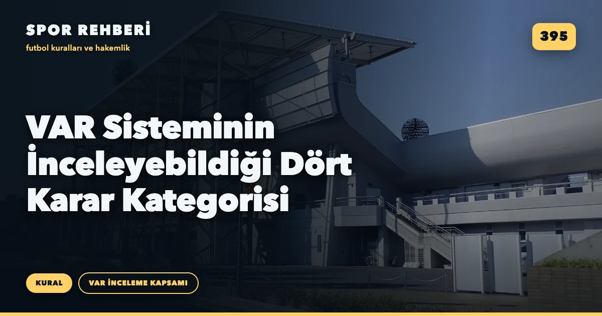 VAR Sisteminin İnceleyebildiği Dört Karar Kategorisi