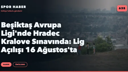 Beşiktaş Avrupa Ligi’nde Hradec Kralove Sınavında: Lig Açılışı 16 Ağustos’ta