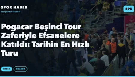 Pogacar Beşinci Tour Zaferiyle Efsanelere Katıldı: Tarihin En Hızlı Turu